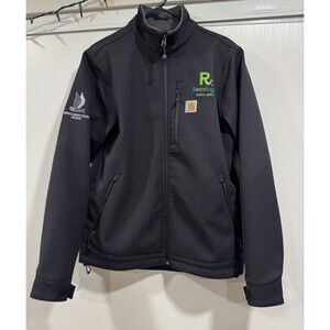 Carhartt Crowley Soft Shell Jacket Mens Medium Gray Rain Defender Fleece Logos